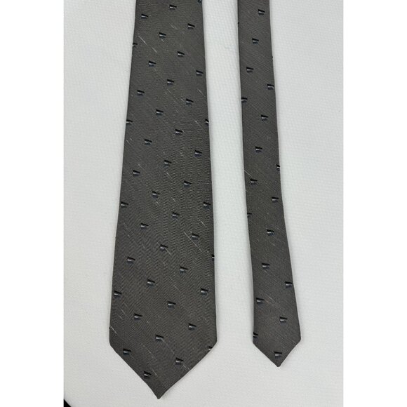 Wembley Wemsilk Grey Blue Geometric Pattern Tie 3.5 in Professional Necktie VTG - Picture 3 of 6